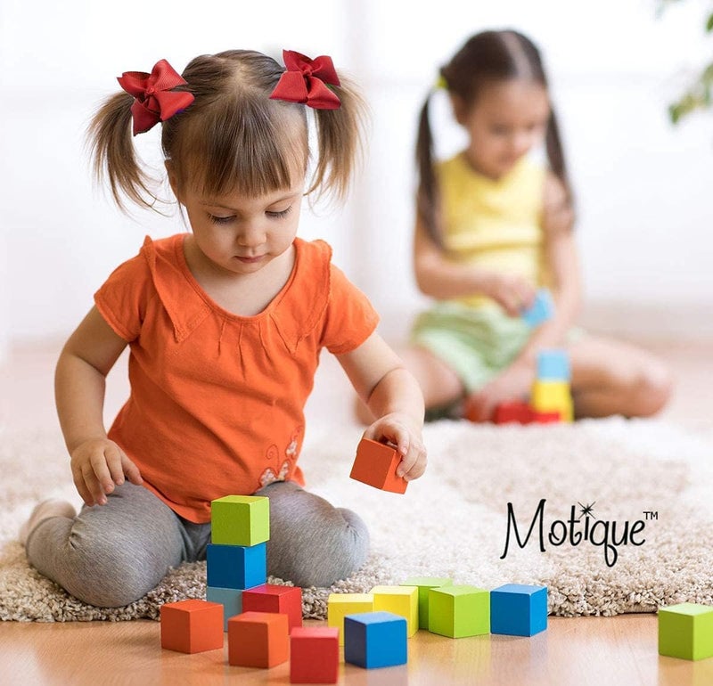 Motique Accessories 3 Inch Grosgrain Bow for Little Girls- Set of 2 (Red) - Image 2